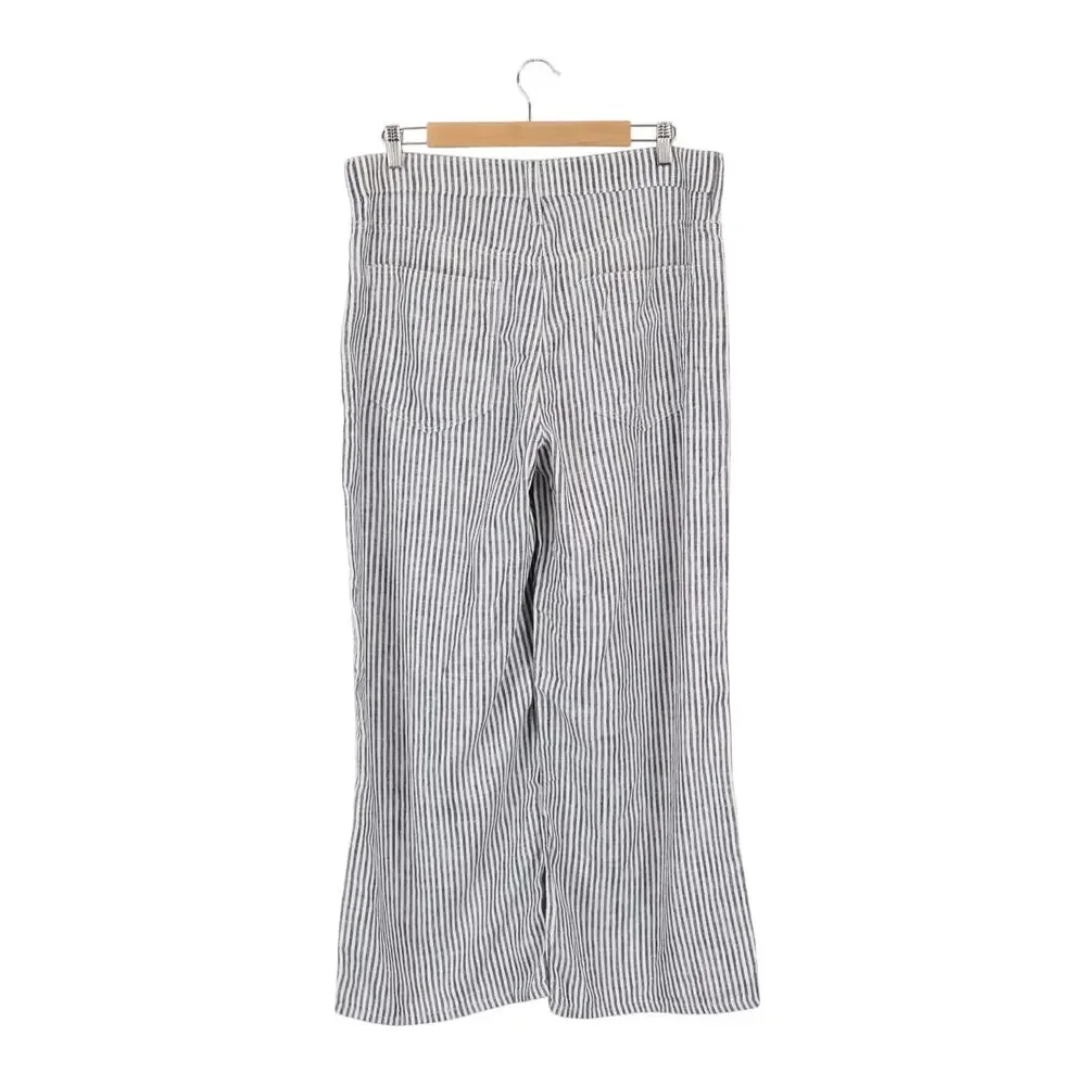 J.Crew Five Pocket Pant Striped Stretch Linen Blend Navy Railroad Stripe 30 NWT